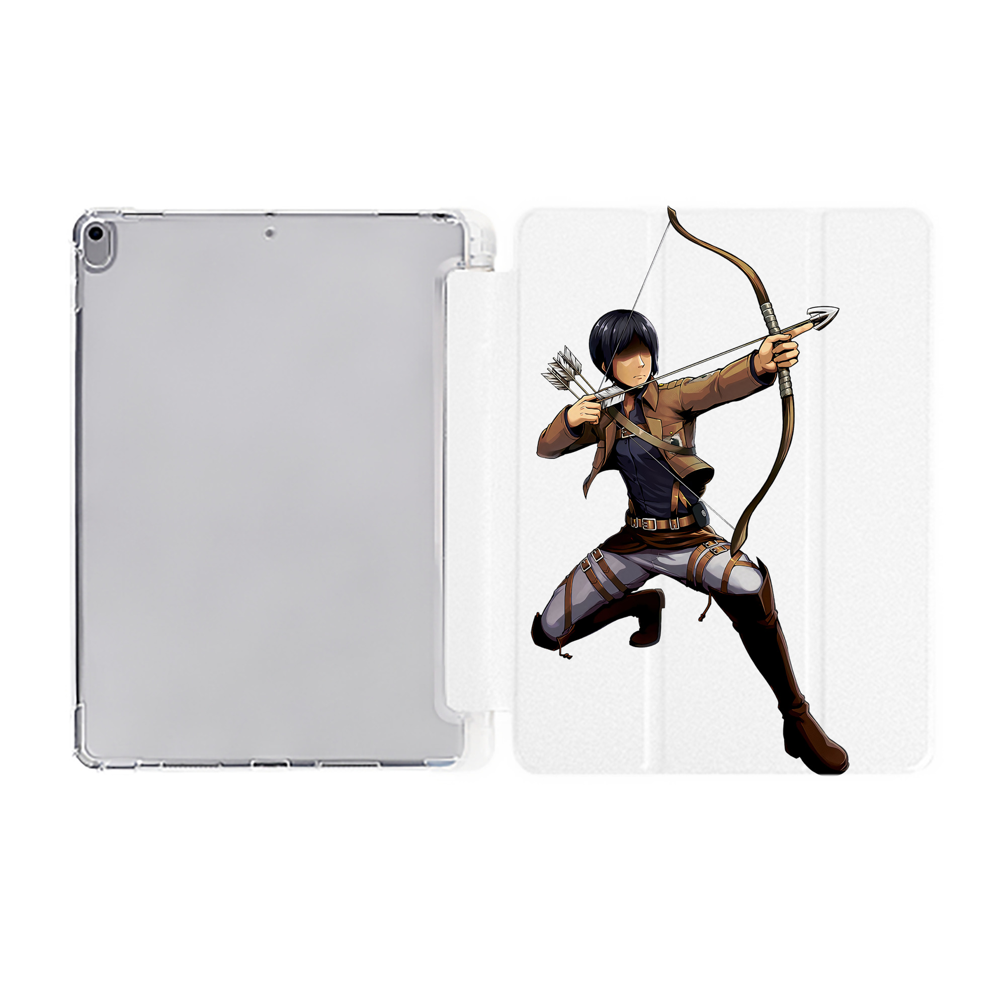 （画像用） 進撃の巨人 Attack on Titan IPad ケース ペン収納付き 三つ折りスタンド PUレザー×シリコン 対応機種9.5/10.5/10.9インチ